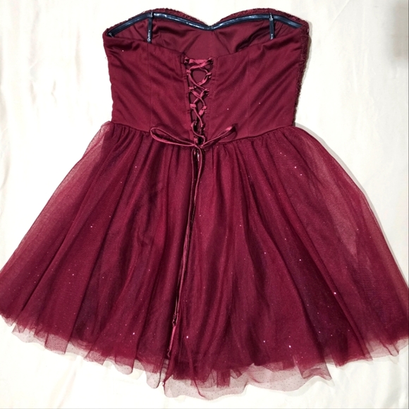 🆑️ SPEECHLESS Fit Flare Dress | Strapless Tube Floral Lace Sweetheart M - Picture 13 of 17